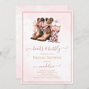 Boots and Bubbly Western Bridal Shower Invitation