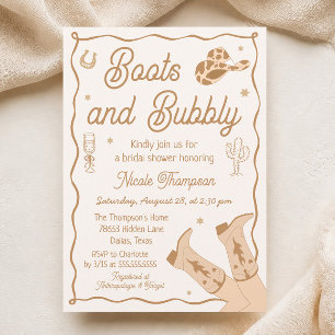 Boots and Bubbly Western Bridal Shower Invitation
