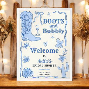 Boots and Bubbly Western Bridal Shower Welcome  Poster