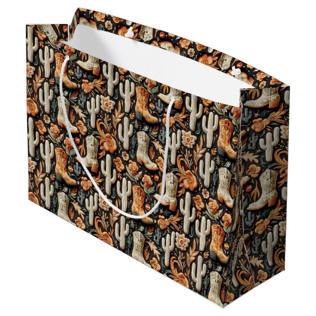 Boots And Cactus  Large Gift Bag (Back Angled)
