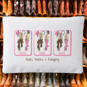 Boots, Babes & Mahjong Western Mahjong Tile Accessory Pouch