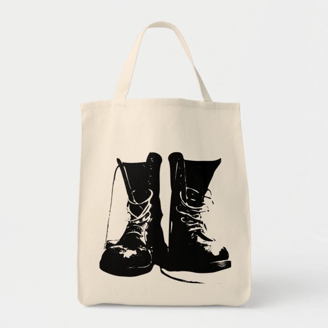 Boots (Black Version) Grocery Tote (Front)