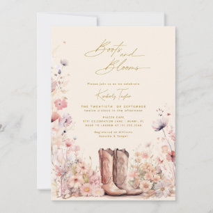 Boots & Blooms Floral Cowgirl Bridal Shower Invitation