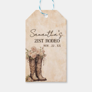 Boots & Blush Rustic Western Cowgirl 21st Birthday Gift Tags