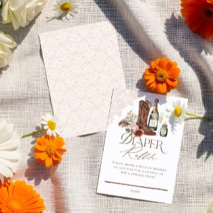 Boots Bottles Western Baby Shower Diaper Raffle  Enclosure Card