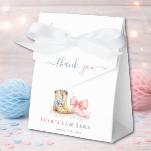 Boots & Bows Gender Reveal Thank You Favor Box