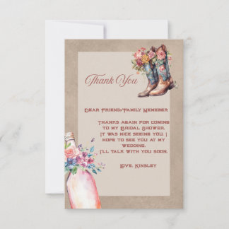 Boots Brunch & Bubbly Carte de remerciements plat