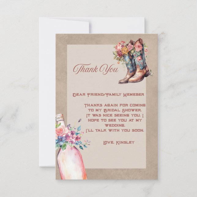 Boots Brunch & Bubbly Flat Thank You Card (Front)
