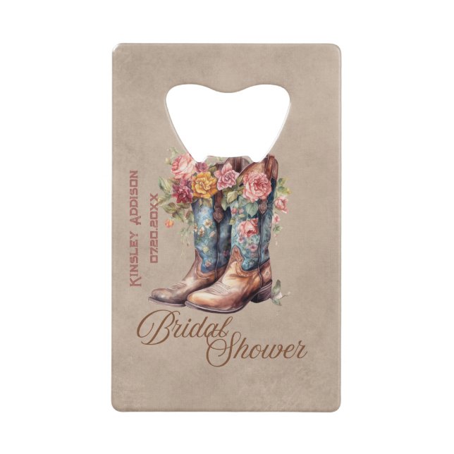 Boots Brunch & Bubbly Stainless Bottle Opener Credit Card Bottle Opener (Front)