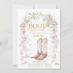 Boots & Brunch Wildflower Arch Bridal Shower Invitation