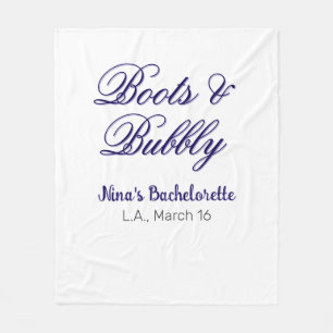 Boots & Bubble bachelorette party name purpleplace Fleece Blanket