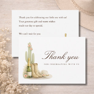 Boots & Bubbles Elegant Baby Shower Thank You Card