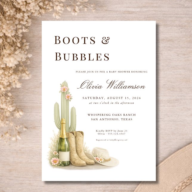 Boots & Bubbles Western Baby Shower Invitation (Creator Uploaded)