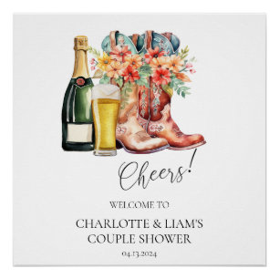 Boots, Bubbly, and Brews shower Welcome Sign