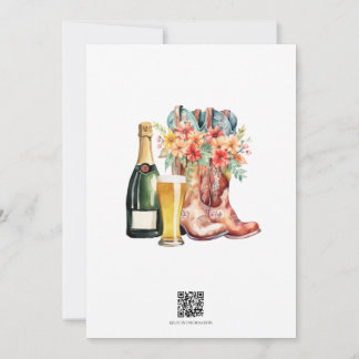 Boots & Bubbly Before the I Do's Invitation
