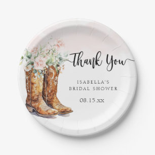 Boots & Bubbly Bridal Shower  Paper Plate