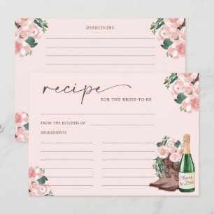 Boots & Bubbly Champagne Floral Recipe Card