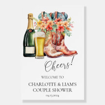 Boots, Bubbly et Brews Couple Shoe de bienvenue