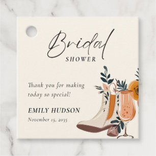 Boots & Bubbly Western Bridal Shower Favour Tags