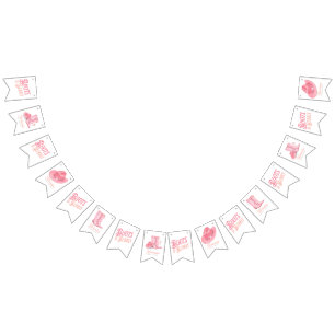 Boots & Bubbly Western Cowgirl Pink Bridal Shower Bunting Flags