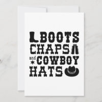 Boots Chaps And Cowboy Hats
