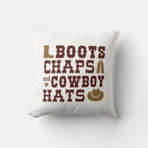 Boots Chaps And Cowboy Hats Throw Pillow