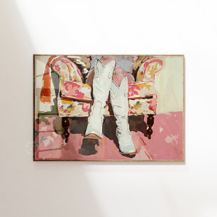 Boots de fille Peinture Retro Impression Vintage