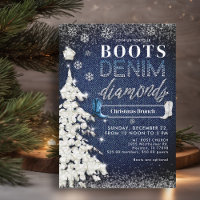 Boots Denim Diamonds Blue Christmas Church Party