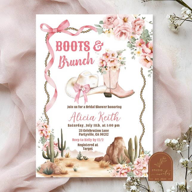 Boots et Brunch Invitation de la douche nuptiale (Créateur téléchargé)