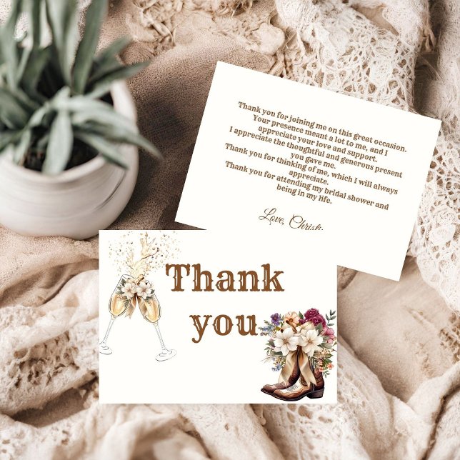 Boots et Carte de remerciements de Fête des mariée (Créateur téléchargé)