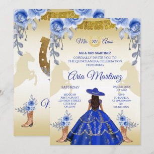 Boots Gold et Navy Charra Invitation