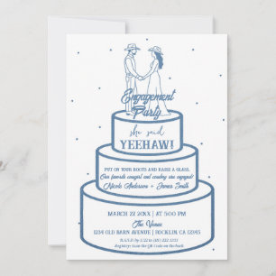 Boots Love & Buttercream Denim Western Engagement  Invitation