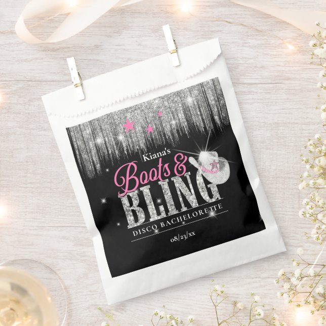 Boots 'n Bling Disco Bachelorette ID925 Favour Bag (Clipped)