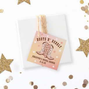 Boots N' Bubbly Cowboy Boots Pretty Bridal Shower Favour Tags