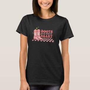 Boots Never Broke My Heart Retro Vintage Western V T-Shirt