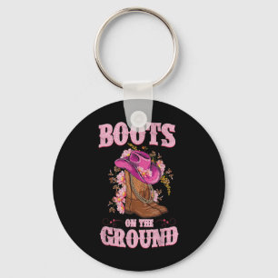 Boots On The Ground Boot Cowboy Western Cowgirl Li Keychain