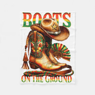 Boots On The Ground Boot Juneteenth Black Cowgirl Fleece Blanket