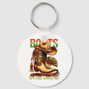 Boots On The Ground Boot Juneteenth Black Cowgirl Keychain