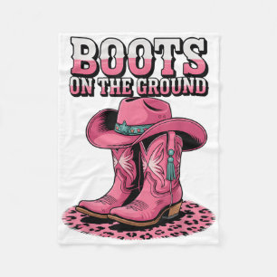 Boots On The Ground Country Cowboy Western Cowgirl Fleece Blanket