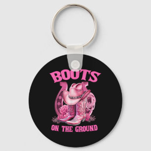 Boots On The Ground Country Western Cowboy Cowgirl Keychain