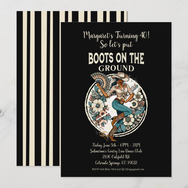 Boots On The Ground Invitation (Front/Back)
