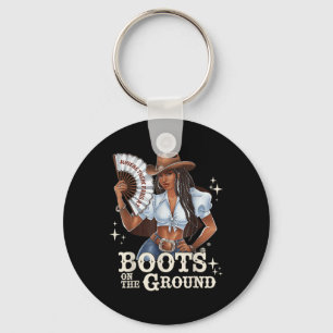 Boots On The Ground Linedance Black Cowgirl Melani Keychain