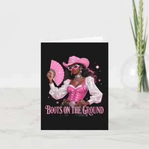 Boots On The Ground Pink Cowgirl Breast Cancer Wes Card