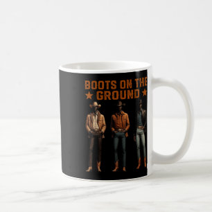 Boots On The Ground Western Rodeo Black Cowboys Sq Coffee Mug