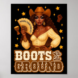 Boots On The Ground Where Them Fans At Black Weste Poster