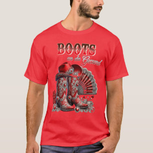 Boots Onhe Ground Boot Cowboy Western Cowgirl Line T-Shirt
