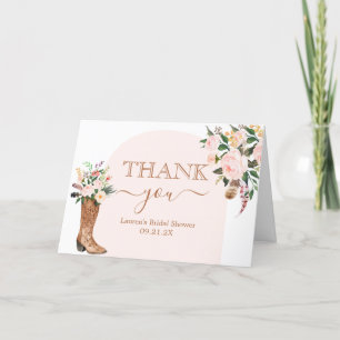 Boots or Bows Bridal Shower Thank You Card