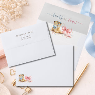 Boots or Bows Elegant Gender Reveal Envelope
