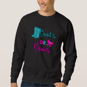 Boots Or Bows Gender Reveal baby party Funny Sweatshirt