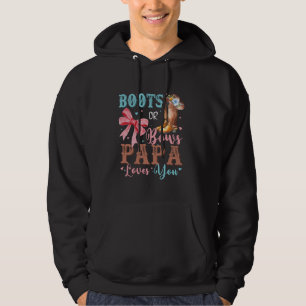 Boots or Bows Gender Reveal Decorations Papa Loves Hoodie